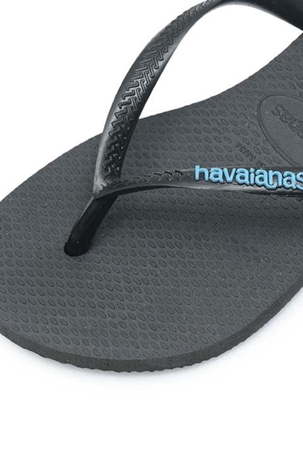 HAVAIANAS - 샌들/슬리퍼 - 하바이아나스 슬림 로고 팝업 블랙블루 4119787-0009