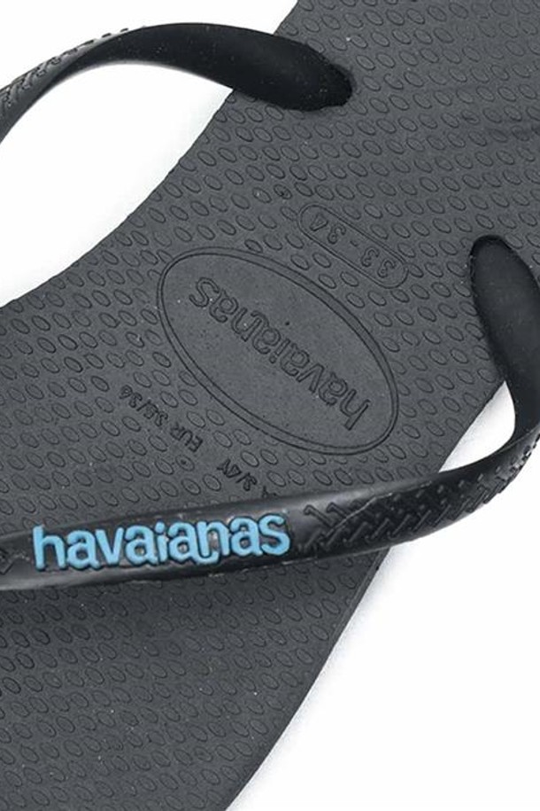 HAVAIANAS - 샌들/슬리퍼 - 하바이아나스 슬림 로고 팝업 블랙블루 4119787-0009