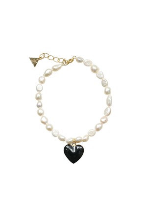 윌헬미나 가르시아 HEART AND PEARL DATING DATING BRACELET/ HRT025-BLACK