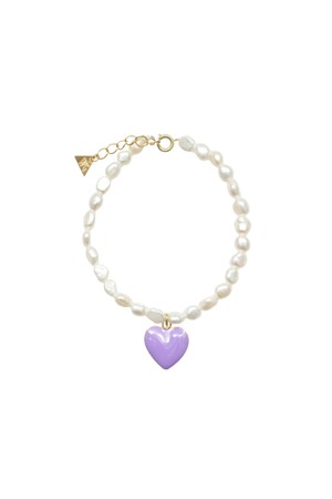 윌헬미나 가르시아 HEART AND PEARL DATING DATING BRACELET/ HRT025-PURPLE