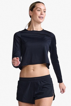 (여성) 라이트 스피드 테크 크롭 긴팔티 _WR6963ABLK-BRF