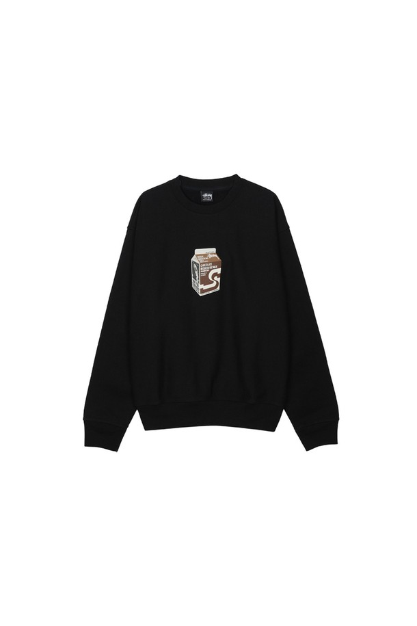 STUSSY - 스웨트셔츠 - 스투시 밀크 크루넥 블랙 1915036-0001