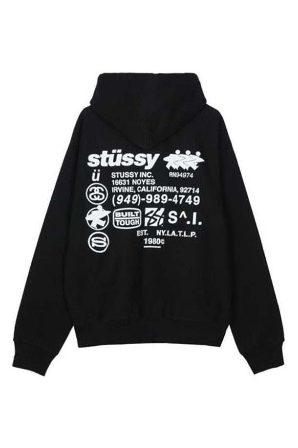 STUSSY - 후디 - 스투시 디앤에이 후드 집업 블랙 1975038-0001