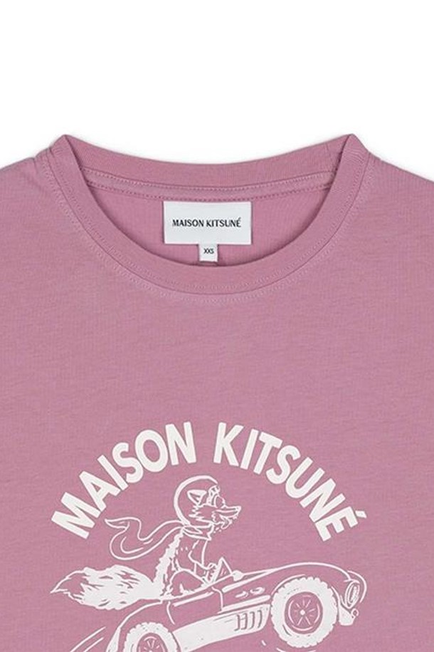 MAISON KITSUNE - 긴팔티셔츠 - 메종키츠네 여성 레이싱 폭스 컴포트 반팔티셔츠 핑크 MW00112KJ0008-P625