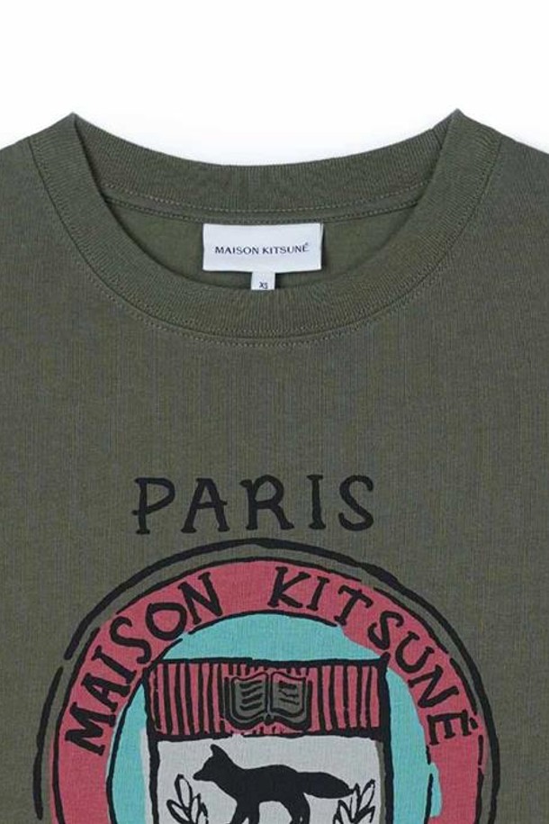 MAISON KITSUNE - 반팔셔츠 - 메종키츠네 남여공용 시티 코인즈 반팔티 카키 MM00110KJ0118-P384