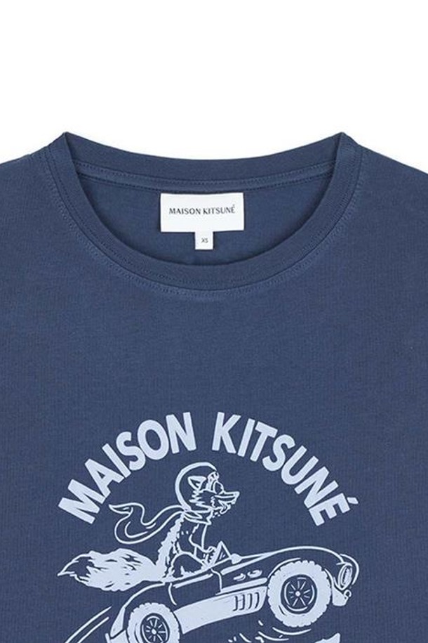 MAISON KITSUNE - 반팔셔츠 - 메종키츠네 여성 레이싱 폭스 컴포트 반팔티셔츠 네이비 MW00112KJ0008-P476