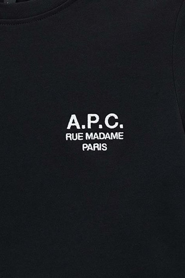 A.P.C. - 반팔티셔츠 - 아페쎄 여성 데니스 로고 반팔 티셔츠 블랙 COEZCF26842-LZZ