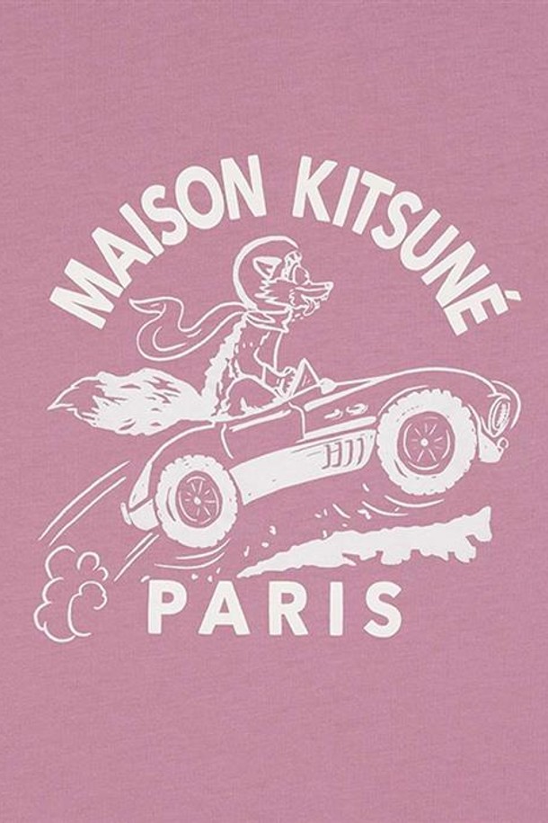 MAISON KITSUNE - 긴팔티셔츠 - 메종키츠네 여성 레이싱 폭스 컴포트 반팔티셔츠 핑크 MW00112KJ0008-P625