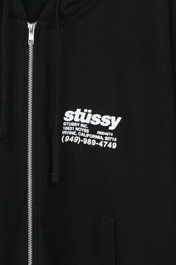 STUSSY - 후디 - 스투시 디앤에이 후드 집업 블랙 1975038-0001