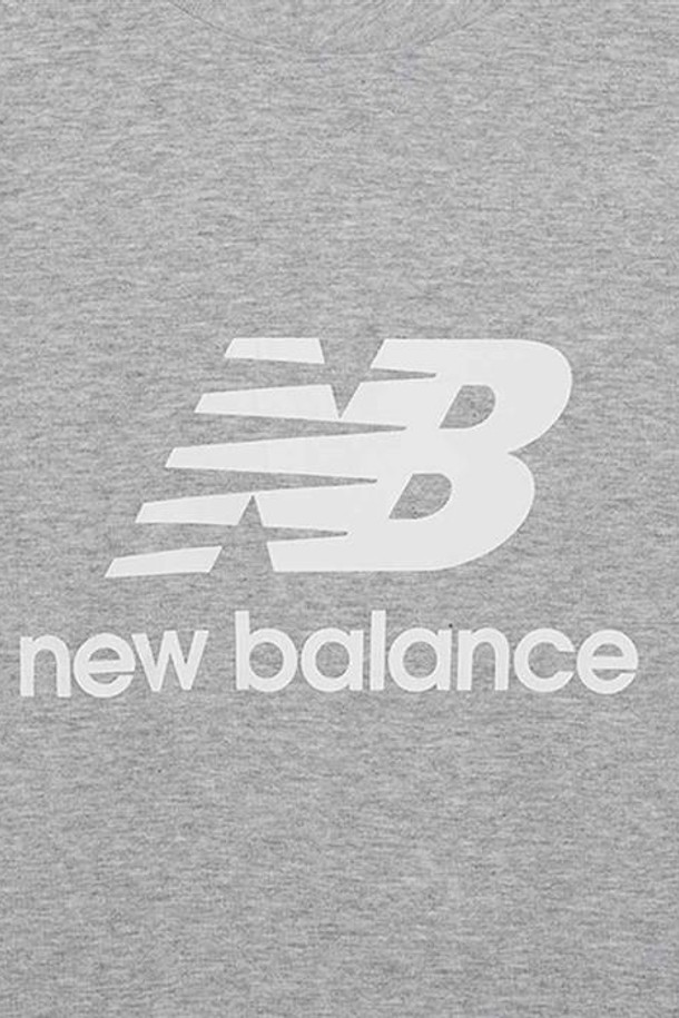 NEW BALANCE - 반팔티셔츠 - 뉴발란스 스택드 로고 티셔츠 그레이 MT41502AG