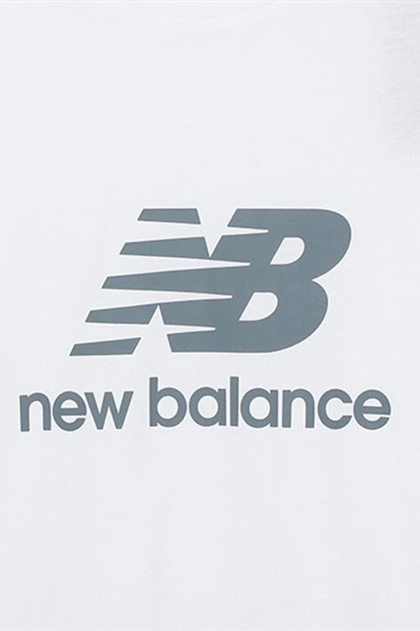 NEW BALANCE - 반팔티셔츠 - 뉴발란스 스택드 로고 티셔츠 화이트 MT41502WT