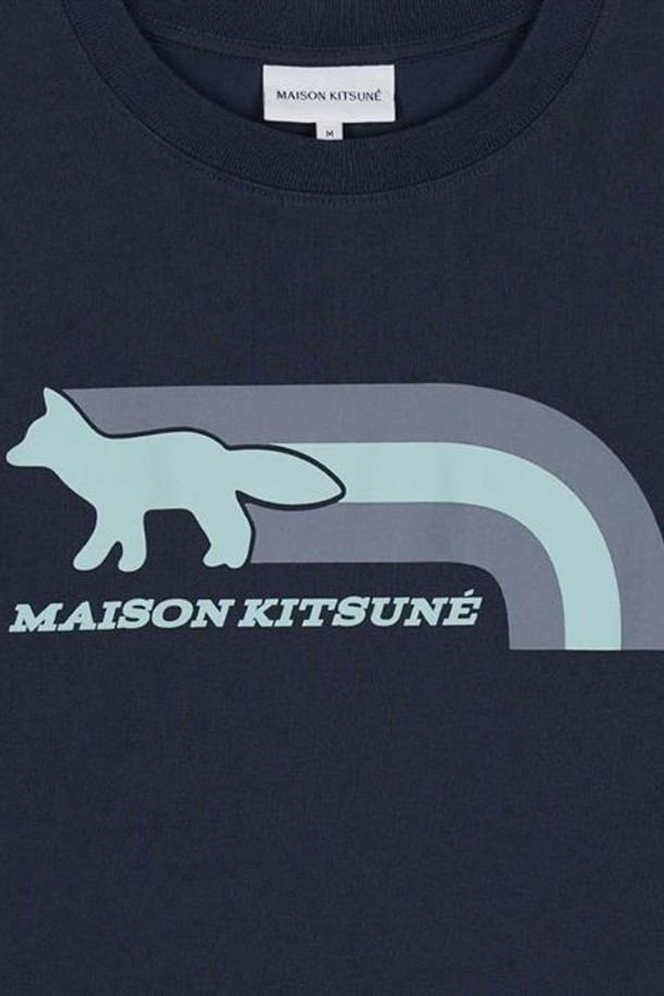 MAISON KITSUNE - 반팔셔츠 - 메종키츠네 남여공용 플래시 폭스 콤포트 반팔티셔츠 네이비 MM00113KJ0118-P492