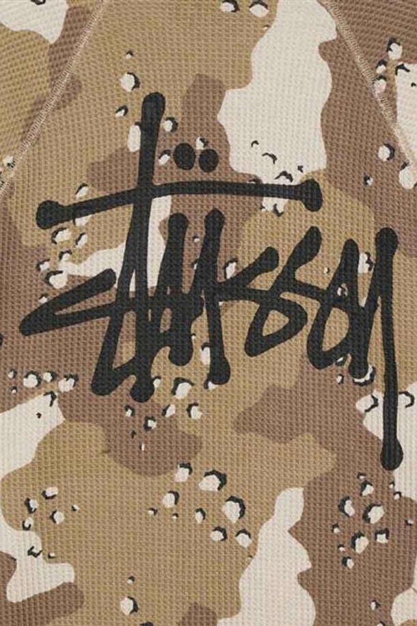 STUSSY - 긴팔티셔츠 - 스투시 래글런 써멀 롱슬리브 데저트 카모 1140356-1006