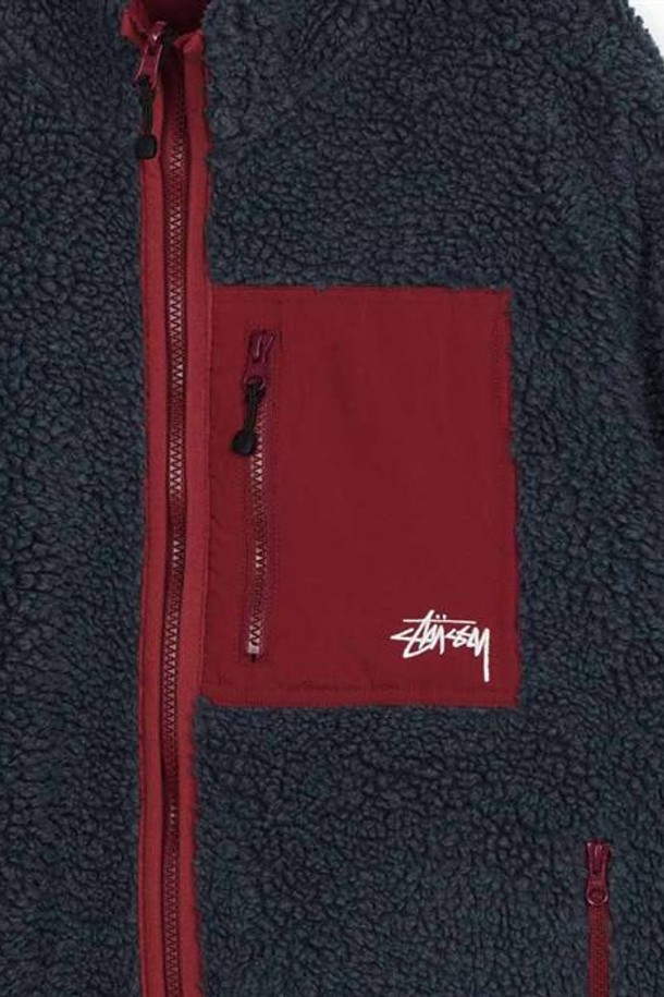 STUSSY - 블루종/점퍼 - 스투시 쉐르파 리버시블 자켓 스모크 118529-0020