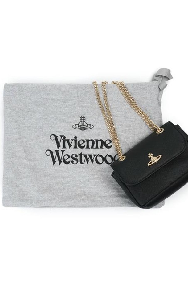 Vivienne Westwood - 토트백 - 비비안웨스트우드 여성 블랙 사피아노 스몰 체인 펄스백 블랙 5C01000BW-L001N-N402