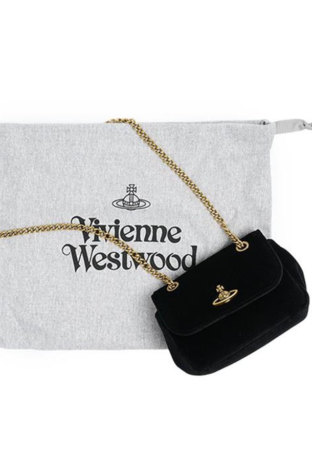 Vivienne Westwood - 크로스백 - 비비안웨스트우드 여성 스몰 펄스 골드 체인 백 블랙 5C01000BW-W00ZL-N401