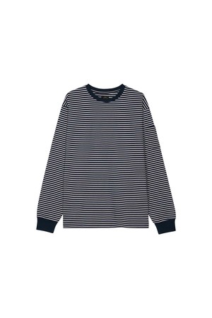 니들스 남성 L/S 크루넥 티셔츠 네이비/화이트 PU295-B-NAVY/WHITE