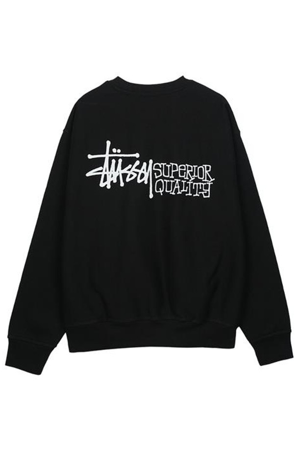 STUSSY - 스웨트셔츠 - 스투시 슈페리어 퀄리티 크루넥 블랙 1915058-0001