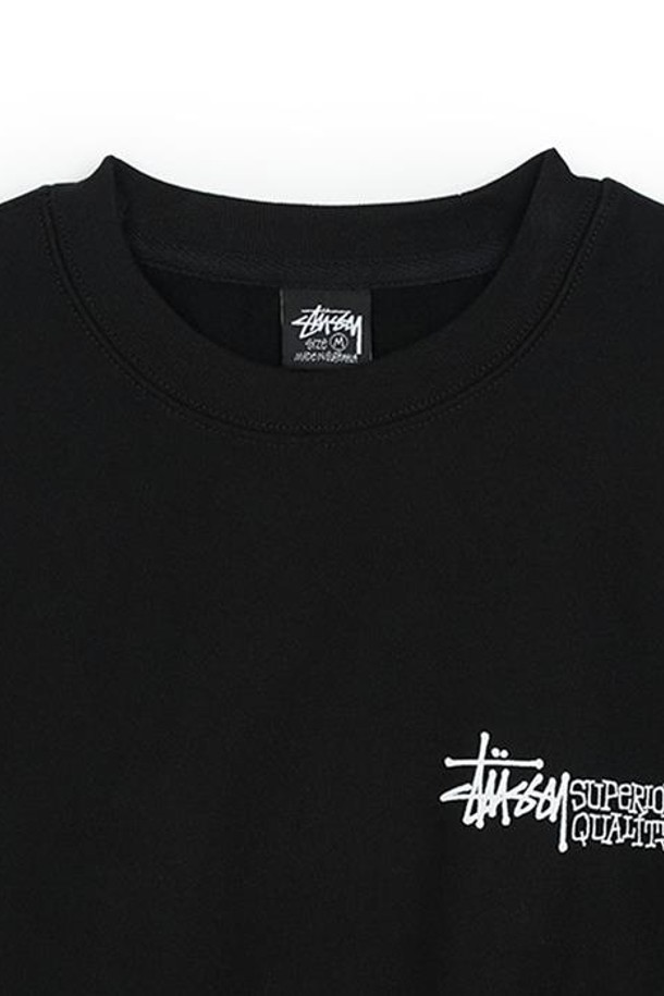 STUSSY - 스웨트셔츠 - 스투시 슈페리어 퀄리티 크루넥 블랙 1915058-0001