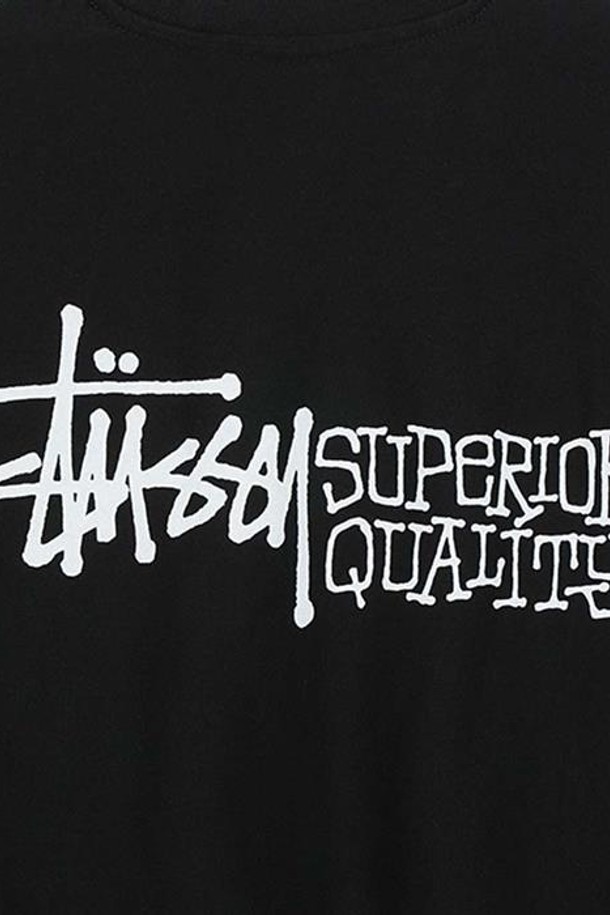 STUSSY - 스웨트셔츠 - 스투시 슈페리어 퀄리티 크루넥 블랙 1915058-0001