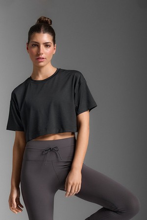 (여성) 폼 소프트 저지 크롭 반팔티 WR7371ABLK-BLK
