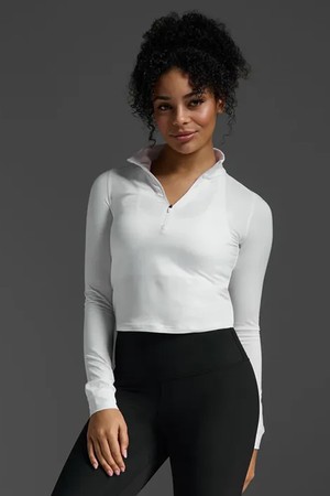 (여성) 플렉스 크롭 1/2 Zip 롱 슬리브 WR7482AWHT-WHT