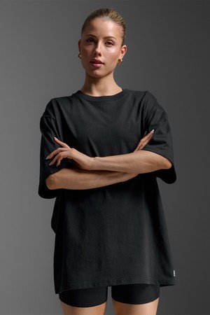 (공용) EZ 오버사이즈드 오가닉 코튼 티셔츠_UR7617ABLK-BLK