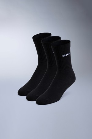 (공용) 코튼 크루 삭스 3 팩_UQ7639EBLK-WHT