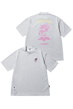 SHORT SLEEVE MOCK NECK W RABBIT 욜프 반팔티 모크넥 W래빗_GREY-a