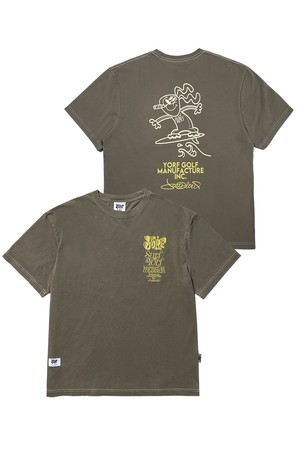 SHORT SLEEVE T-SHIRT PIGMENT M RABBIT 욜프 반팔티 피그먼트 M래빗_KHAKI-a