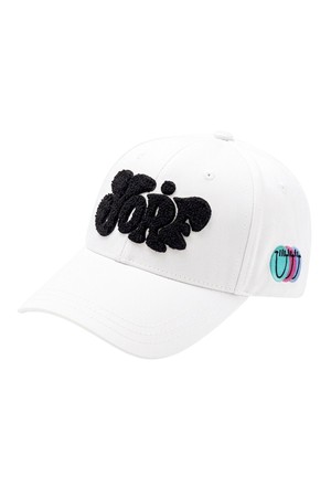 LOGO BOUCLE EMBROIDERY CAP 욜프 로고 부클 자수 캡_WHITE-a