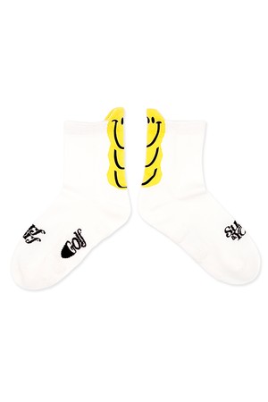WOMEN FIELD SOCKS SMILE WHITE 욜프 여성필드삭스 스마일 화이트_WHITE-a