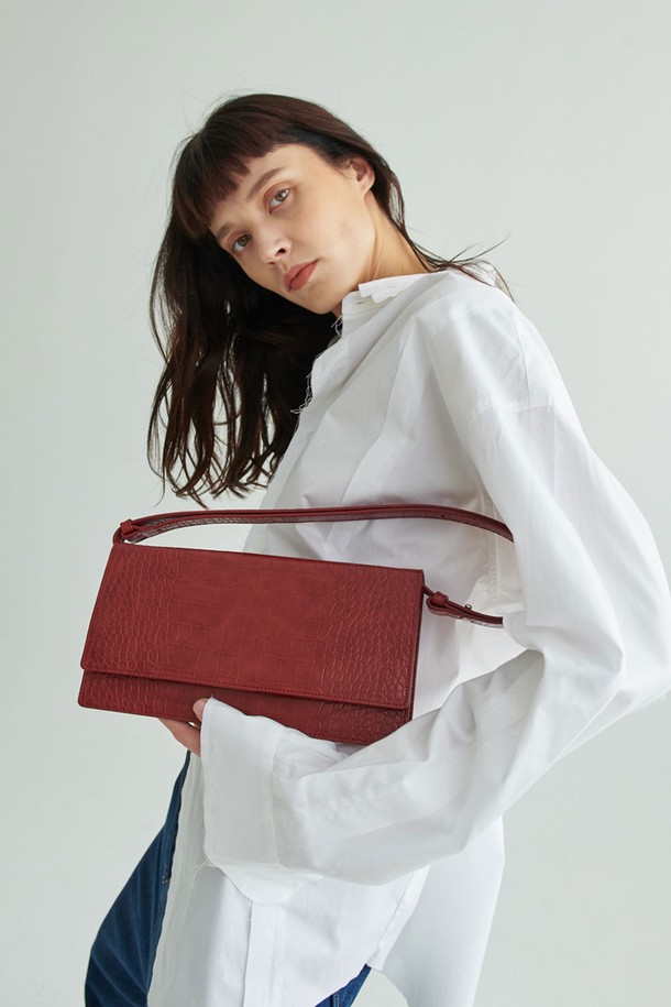 DU MATIN - 숄더백 - MATIN CROC BAG RED SQUARE