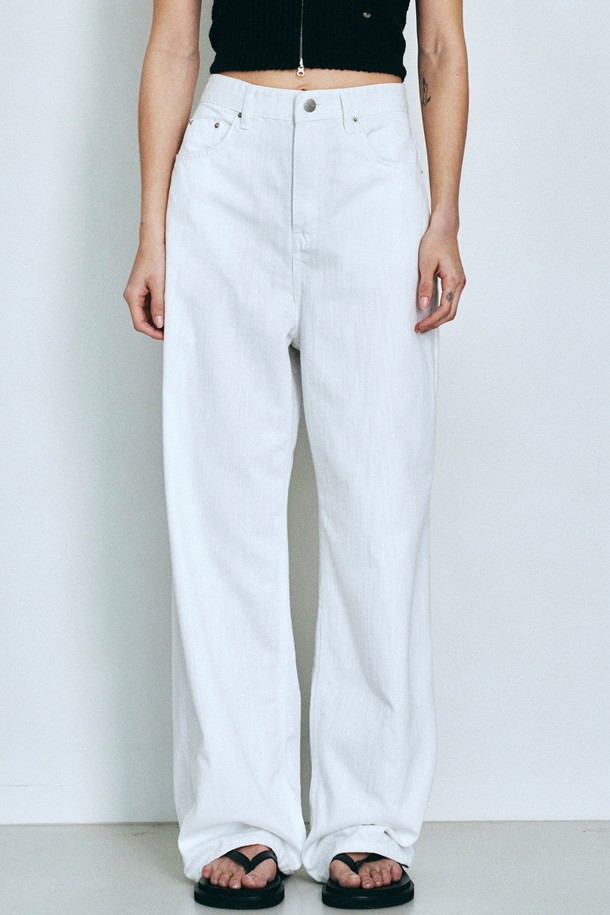 Neev - 데님 - Slub Texture Wide Denim Pants