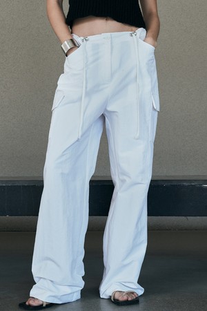 [23SS] Nylon Wide Cargo Pants (Ivory)