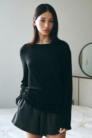 Soft Wool Essential T-Shirt (Black)