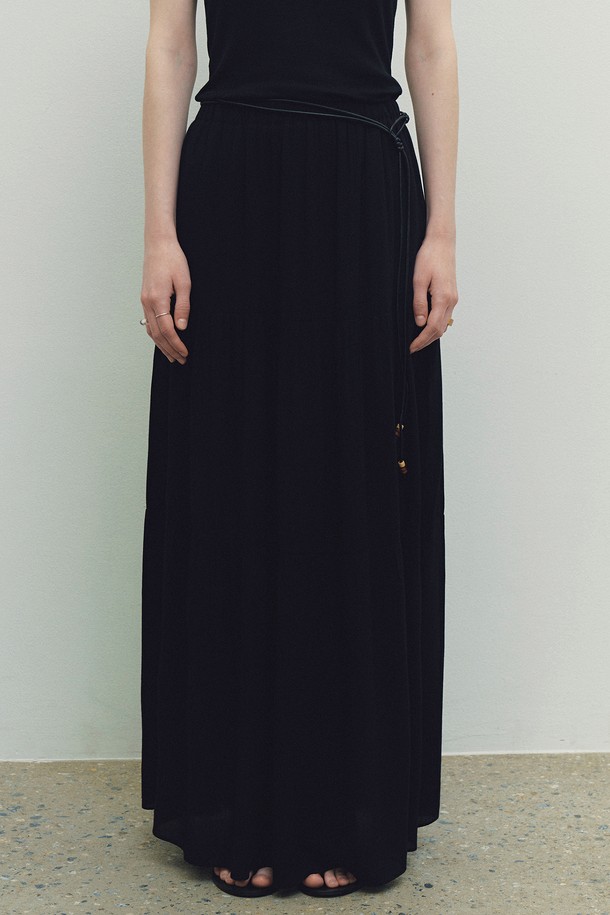 Neev - 롱스커트 - Frill Cancan Maxi Skirt (Black)