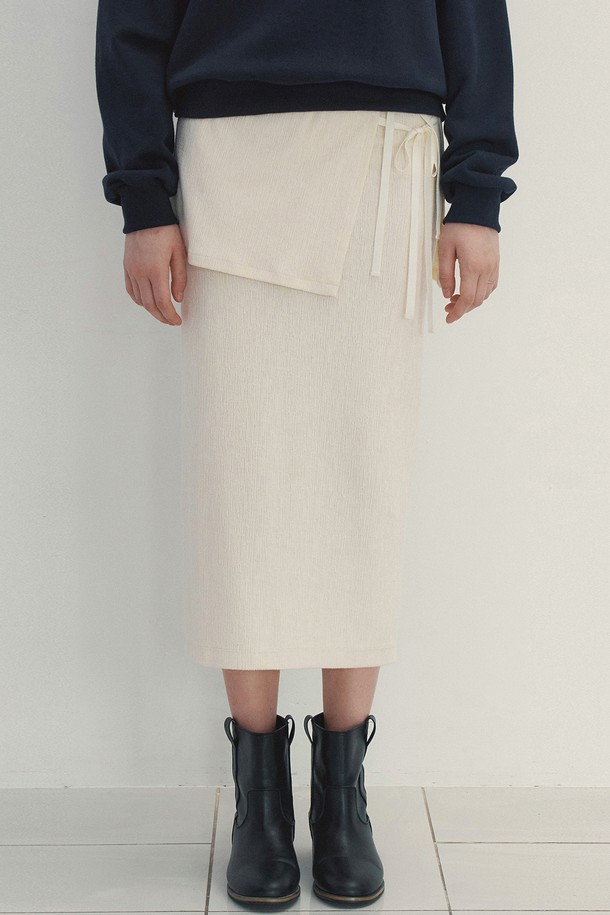 Neev - 롱스커트 - Double String Layered Long Skirt (Cream)