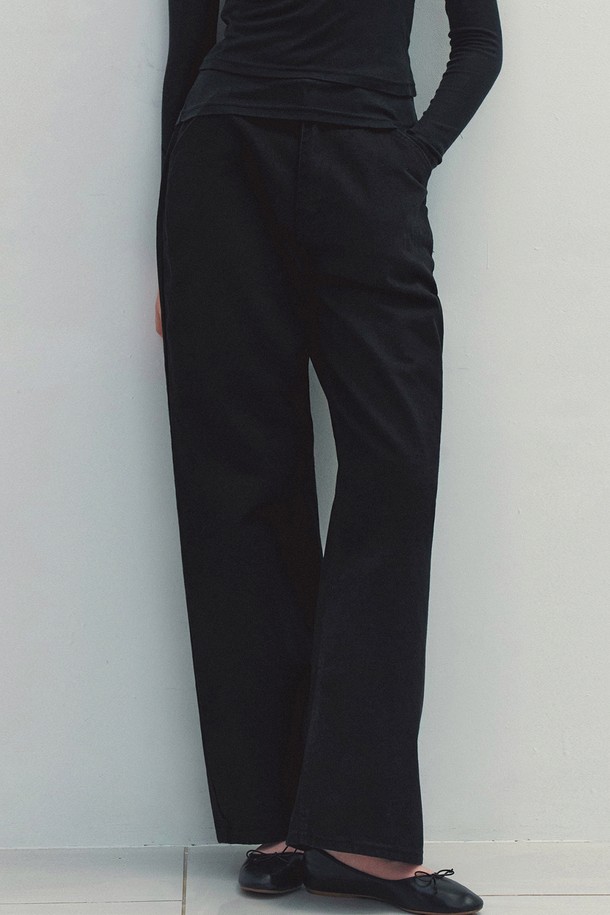 Neev - 데님 - Signature Wide Denim Pants (Black)