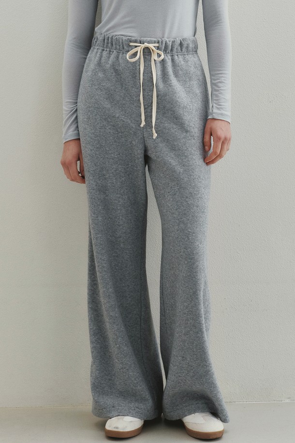 Neev - 팬츠 - Easy Wide Boucle Sweat Pants (Melange Gray)