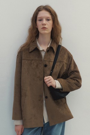 Modern Suede Half Jacket (Brown)