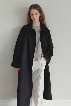 Classic Maxi Over Fit Trench Coat (Black)