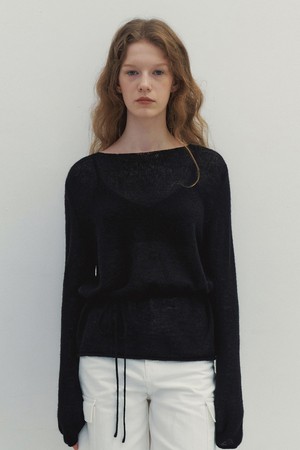 Two Way String Mohair Knit (Black)