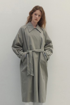 Classic Maxi Over Fit Trench Coat (Gray)