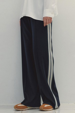 Wide Jersey Track Pants (Navy)