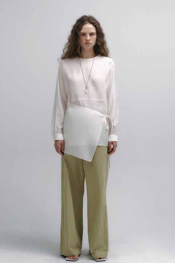 Neev - 블라우스 - Glow Tencel Wrap Blouse (Ivory)