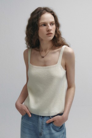 Spring Wool Bustier Sleeveless (Ivory)