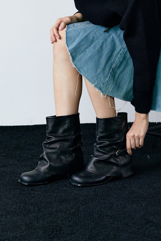 lilyshoe - 부츠/워커 - wens wrinkle boots_black