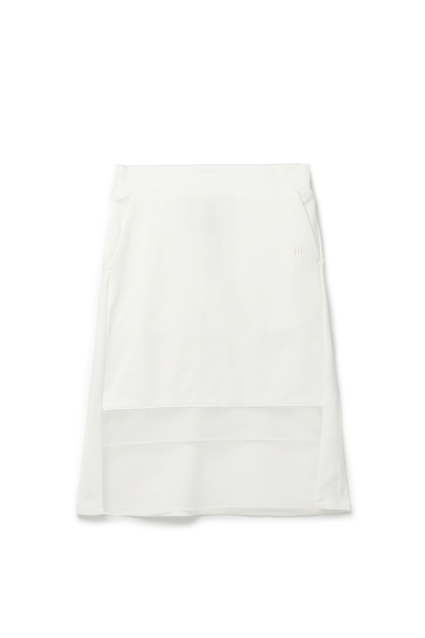 NILLRING - 미디스커트 - S03.00  Organza mix sweat middle skirt