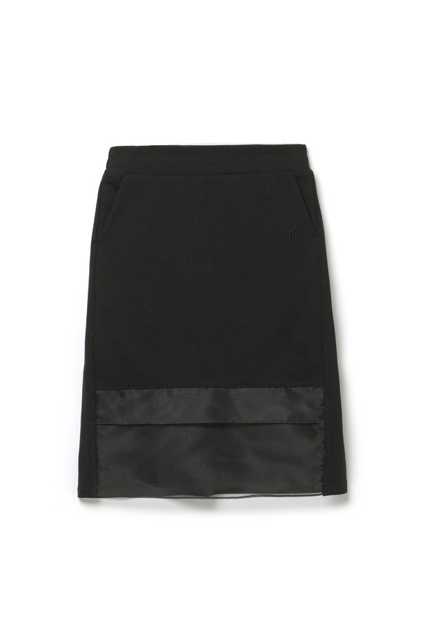 NILLRING - 미디스커트 - S03.00  Organza mix sweat middle skirt